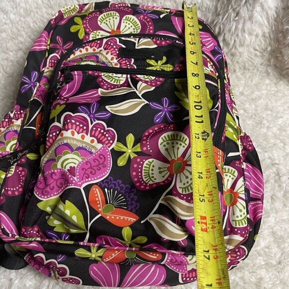 Vera Bradley Pirouette Black & Pink Floral Lighten Up Campus large Backpack main image 7